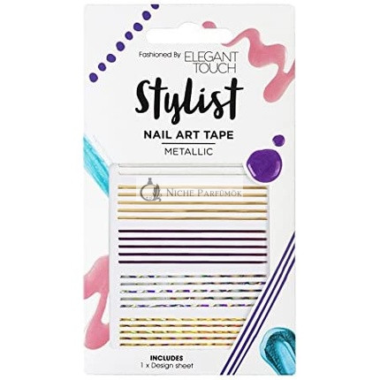 Elegant Touch Nechtový Stylista Metalická Nechtová Umelá Páska