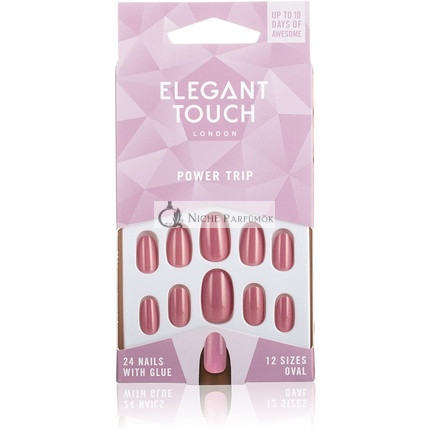 Elegant Touch - Farebné Nechty - Power Trip - Lesklá Tmavo Ružová - Oválny Tvar