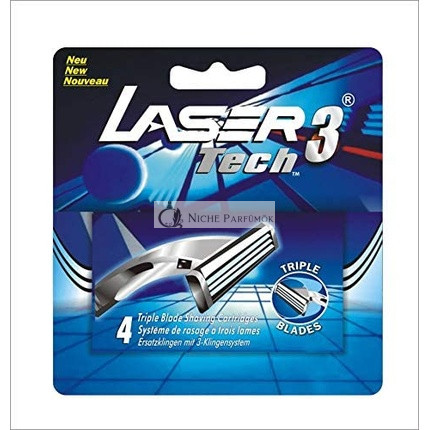 Laser Tech3 Nahradné čepele na holenie 3-čepelový systém pre mužov s aloe vera lubrikáciou