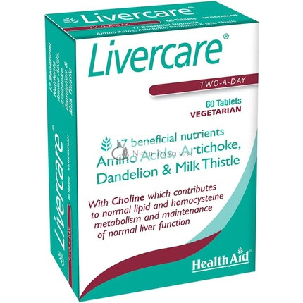 HealthAid Livercare Vegetariánske Tablety Žltý Kurkuma, 60 ks