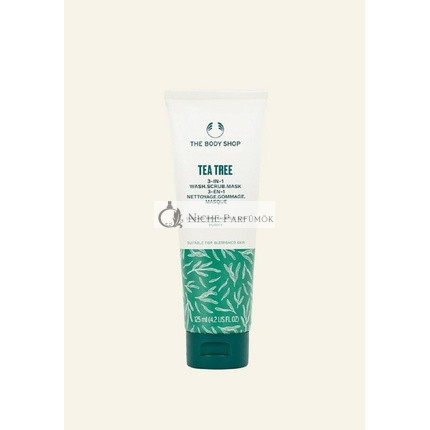 The Body Shop Čajovníkový 3 v 1 Umývací peeling a maska, 125 ml