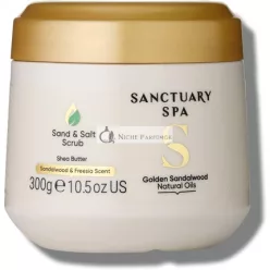   Sanctuary Spa Zlatý Santalový Piesok a Soľový Scrub, 300 g