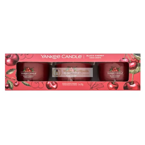 Yankee Candle Black Cherry votívna sviečka 3 x 37 g