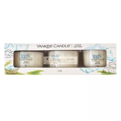 Yankee Candle Clean Cotton votívna sviečka 3 x 37 g