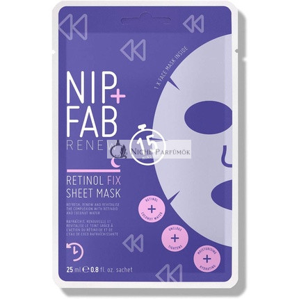 Nip + Fab Retinol Fix Maska na tvár s kokosovou vodou a extraktom z edelweissu 24ml