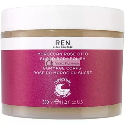 REN Marocká Ruža Otto Cukrový Telový Peeling, 330ml