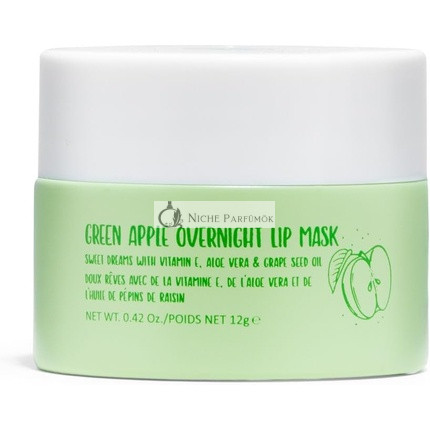 W7 Sweet Dreams Nočná Zelená Jablková Masku na Pery s Vitamínom E, Aloe Verou a Olejom zo Semien Hrozna 12ml