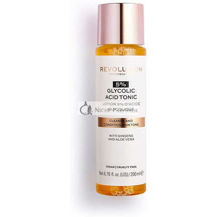 Revolution Skincare 5% Glykolový Kyselina Tónik s Ginzengom a Aloe Verou, 200 ml