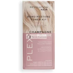   Revolution Haircare Plex Bond Restore Toner Kit pre blond a hnedé vlasy, polostály, vegánske a bez krutosti, 165g