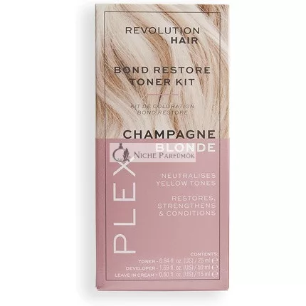 Revolution Haircare Plex Bond Restore Toner Kit pre blond a hnedé vlasy, polostály, vegánske a bez krutosti, 165g