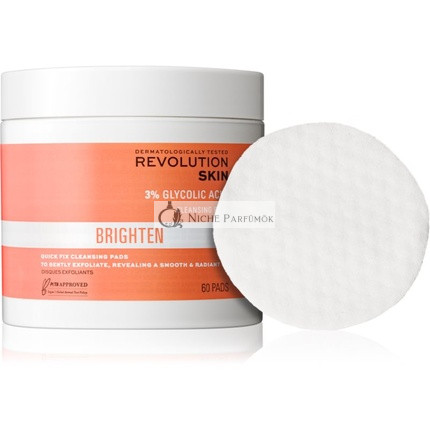 Revolution Skincare Brighten 3% Glykolová Kyselina Čistiace Podložky - 60 podložiek