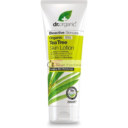 Dr Organic Lotion s Čajovníkom Prírodná Vegánska Bez Krvavých Testov Bez Parabénov a SLS, 200ml