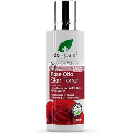Dr Organic Róžový Otto Toner na Obnovu Zrelej Pokožky Pre Mužov a Ženy, Prírodný, Vegán, Bez Krvavých Testov, Bez Parabénov a SLS, Organický 150ml