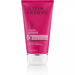   Super Facialist Růžový olej Hydratační, rozjasňující a jemně čisticí peeling na obličej s máslem a okurkovým olejem, 150ml