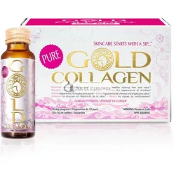   GOLD COLLAGEN Pure 10 dní - Bojujte proti predčasným známkam starnutia a vyživujte zvnútra s hydrolyzovaným kolagénom, kyselinou hyalurónovou a olejom z boráku