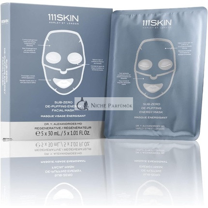 111SKIN Sub-Zero de-Puffing Energizujúca maska na tvár, 5 masiek, 150ml