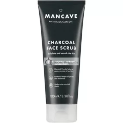   ManCave Uhlíkový Peeling na Tvár 100ml pre Mužov, Exfoliuje a Hladí Pokožku, Dermatologicky Testované, Prírodná Formulácia, Vegánske a Bez Krutosti, Trubica z Recyklovaných Plastov, Vyrobené v Anglicku