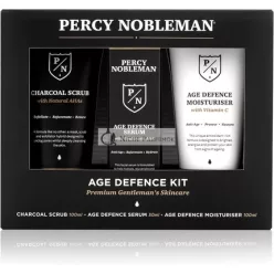   Percy Nobleman Sada na Ochranu Pred Vekom Pánskej Pokožky s Čistiacim Peelingom na Tvár, Sérumom na Tvár a Hydratačným Krémom