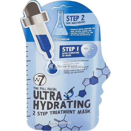 W7 Kompletná Ultra Hydratačná 2 Kroková Liečba 3D Maska na Tvár a Hydratačný Krém