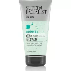   Super Facialist for Men Energizujúci Čistiaci Gél s Vitamínom B3, Hyalurónovou Kyselinou, Horčíkom a Vitamínom E, 150ml