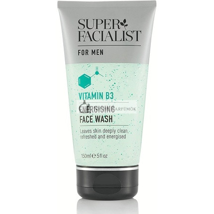 Super Facialist for Men Energizujúci Čistiaci Gél s Vitamínom B3, Hyalurónovou Kyselinou, Horčíkom a Vitamínom E, 150ml