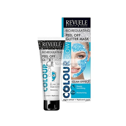 Revuele Color Glow Bio-Regulačná Glitterová Maska na Tvár s Extraktom z Rias a Kyselinou Hyalurónovou 80ml
