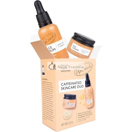 UpCircle Kofeínové sérum na tvár a očný krém duo s vitamínom C, hyalurónovou kyselinou a kávovým olejom - vyrovnáva tón pleti, znižuje opuchy a tmavé kruhy - vegánsky a bez krutosti
