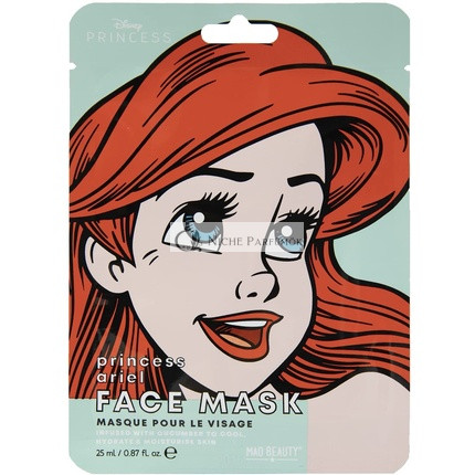 MAD Beauty Disney Ariel Morská Panna Pleťová Maska, Hydratačná a Upokojujúca 30g