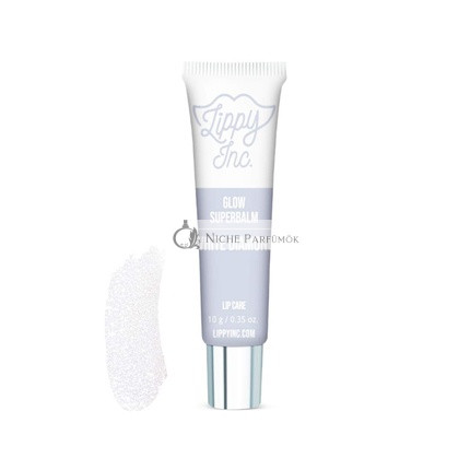 Lippy Inc. Glow White Diamond Superbalm Lesklý Balzam na Pery s Avokádovým Olejom, Arganovým Olejom a Makadámiovým Olejom
