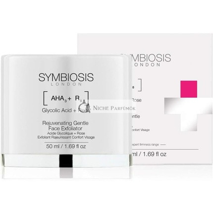 Symbiosis London Ružová a Glykolová Kyselina Omladzujúci Jemný Peeling na Tvár, 50ml