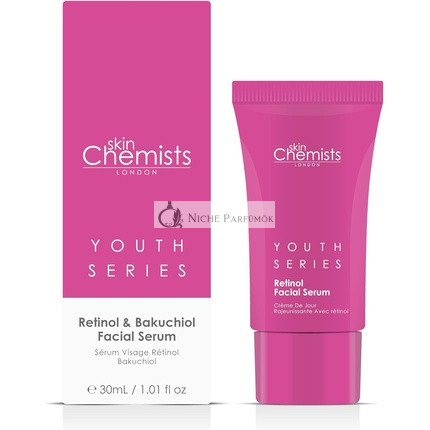 skinChemists Retinol Bakuchiol Sérum na tvár s Hyalurónovou kyselinou, Pokročilá anti-aging formula, 30ml