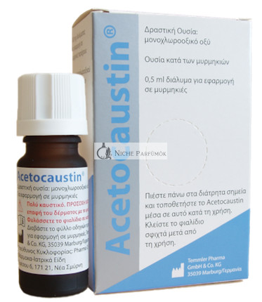 Temmler Pharma Acetocaustin 100mg Riešenie na Aplikáciu na Bradavice, 5ml