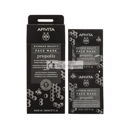 APIVITA Čierna maska na čistenie a úpravu mastnej pleti s propolisom 2x8ml