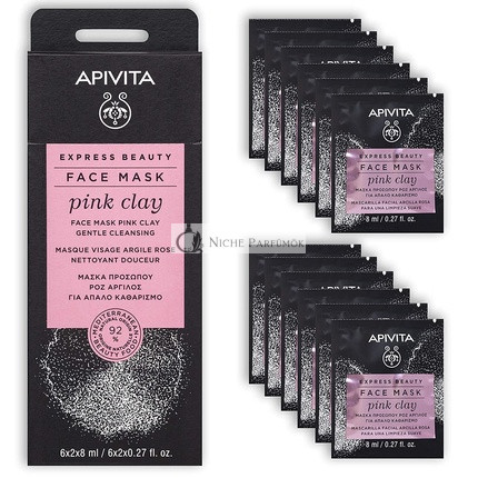 APIVITA Express Beauty Maska na tvár s Rúžovým ílom, 12 balení, 7.9 ml