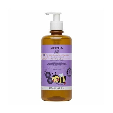 Apivita Mini Bees Jemný Detský Šampón s Čučoriedkami a Medom, 500ml