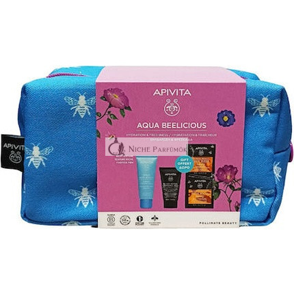 Apivita Promo Aqua Beelicious Hydrating Gel Krém S Bohatou Textúrou A Mini Čiernym Čistiacim Gélom Darčeková Sada Na Hydratáciu - Výživu