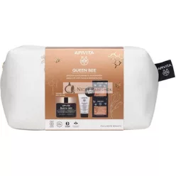   Apivita Queen Bee Absolút Anti-Aging Regeneračný Krém s Bohatou Textúrou a Bezplatným Čistiacim Mliekom 3 v 1 pre Matnú Pleť a Bezplatná Sada Kráľovského Želé Masky