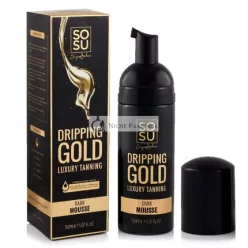   SOSU Dripping Gold Luxusná samoopaľovacia pena, tmavá, s kyselinou hyalurónovou a vitamínmi A a E