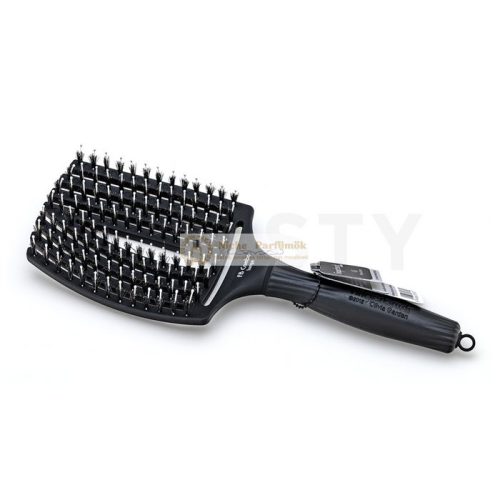 Olivia Garden Fingerbrush Combo Large Black kefa na vlasy so štetinami z nylonu a diviaka