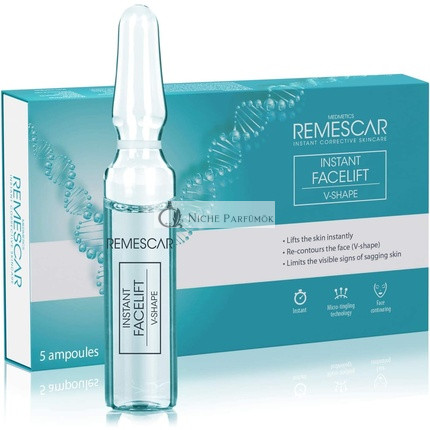 Remescar Instant Facelift V-Shape 5 Ampúl - Preformovanie tváre - Mikroneedling technológia peptidmi a spevnenie pokožky