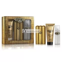   Cuba Prestige Legacy Darčekový Set pre Mužov, 3,3 fl.oz. Eau De Toilette Spray, 3,3 fl.oz. After Shave, 6,6 fl.oz. Sprchový gél, 3 kusy