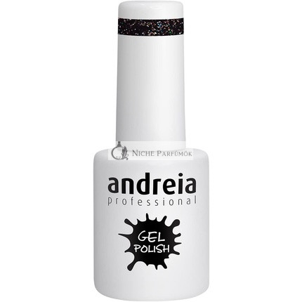 Andreia Polomatný Gél Lak Farba 244 Čierny Glitter, 10ml