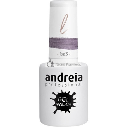 Andreia Polopermanentný gél lak na UV/LED lampu Intenzívny lesk a 4 týždne trvácny lak BA3 Rúžová trblietka 10.5ml