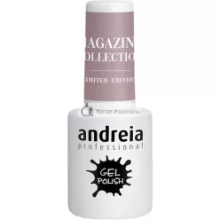   Andreia Polopermanentný gélový lak na nechty pre UV/LED lampu Intenzívny lesk a 4 týždne trvajúca francúzska manikúra Gélový lak na nechty Kolekcia časopisu Farba MZ6 Šedá nude 10,5ml