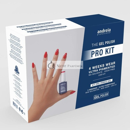 Andreia Profesionálny Gél Nechtový Kit - PRO Kit s Ultrabond Nechtovým Primerom, Gélovým Základom a Vrchným Lakom, Gélovým Lakom, Odstraňovačom, Prep + Clean Čističom, Prateľným Bufferom a Pilníkom na Nechty
