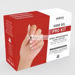   Andreia Profesionálny Hard Gel Sada na Nechty PRO na Manikúru a Gélový Lak s Budovacím Gelom, Ultrabond Nechty Primerom, Nechty Lakom, Extra Glow, Prep Clean Čističom, Nechtovým Pilníkom, Uterákom a Štetcom