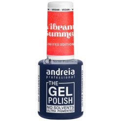   Andreia Profesionálny Gél Lak na Nechty Bez Rozpúšťadla Limitovaná Edícia VS2 Neonová Korálová s Trblietkami