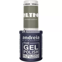   Andreia Professional Gél Lak Bez Rozpúšťadiel Gél Retro Limitovaná Kolekcia Farba RT5 Subtíl Svetlozelená Šedá