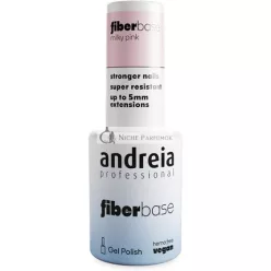   Andreia Profesionálny Fiber Gel Základný Lak na Nechty Vysoká Viskozita, Obohatený o Syntetické Vlákna Vegánsky a HEMA Bez 10.5ml Mliečne Ružový