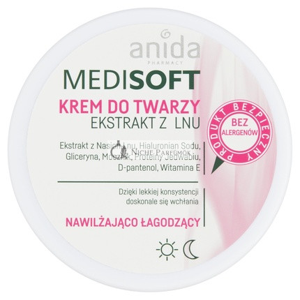 Anida Medisoft Hydratačný a Upokojujúci Krém na Tvár, 100ml